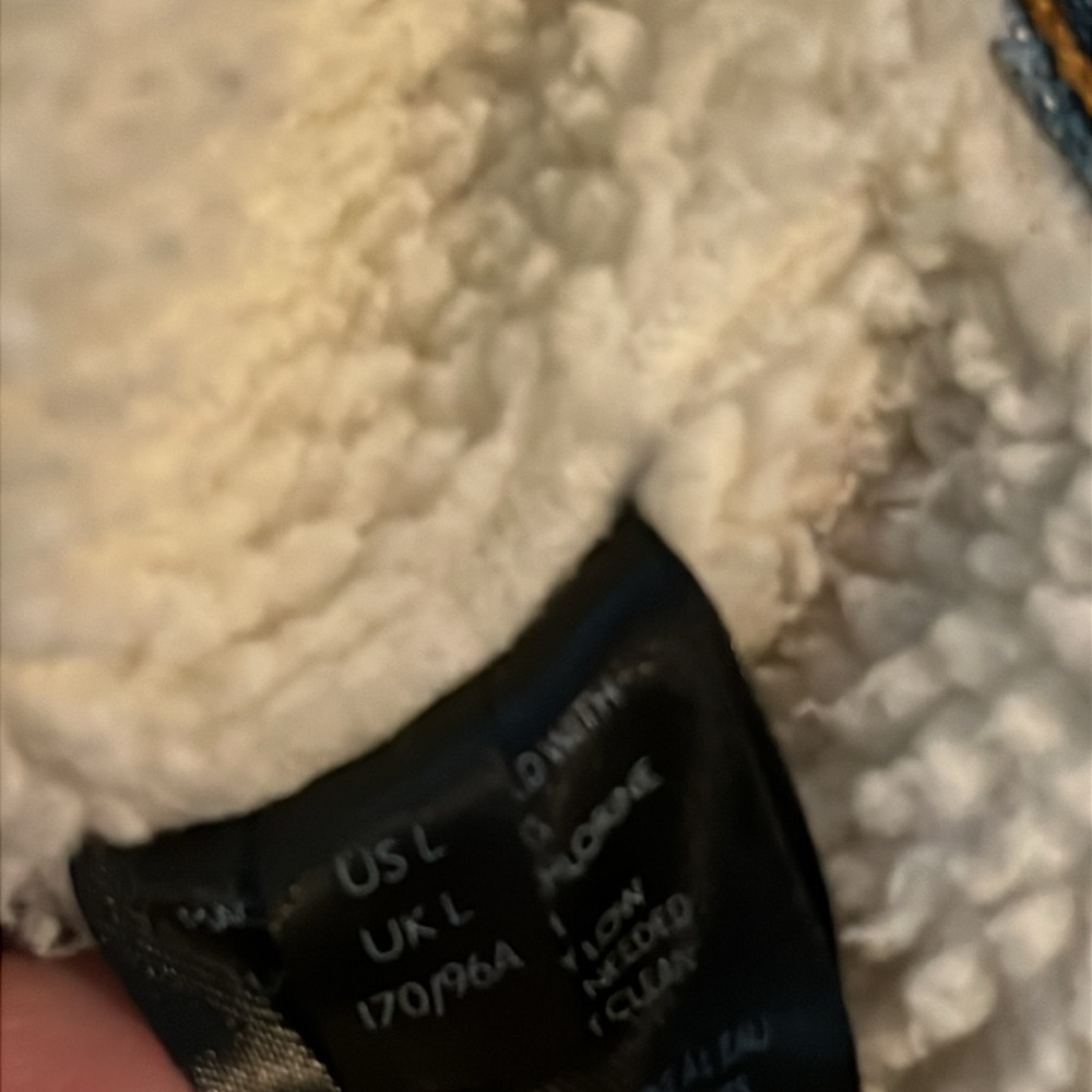 BDG Urban Outfitters Blake Denim Hooded Bomber Jacket Soft Sherpa Lining- Large - Picture 13 of 14